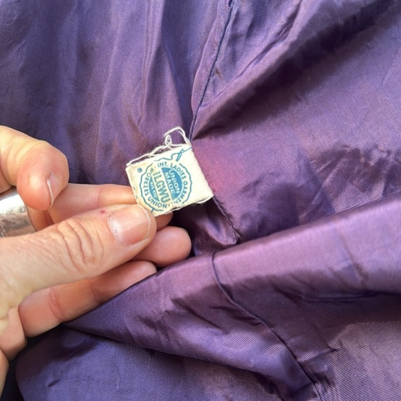 VINTAGE Kapmoor NY ILGWU union tag blue wool Swing coat ornate Asian buttons - Picture 4 of 16